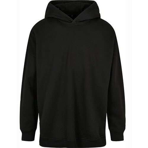 Build Your Brand Oversized Cut On Sleeve Hoody (Black, L)