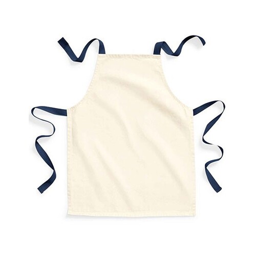 Westford Mill Fairtrade Cotton Junior Craft Apron (Natural, French Navy, 45 x 60 cm)