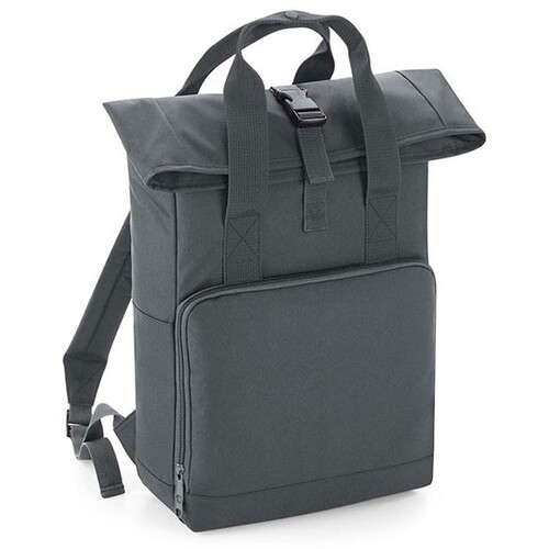 Mochila con asa doble enrollable BagBase (Graphite Grey, 28 x 38 x 12 cm)