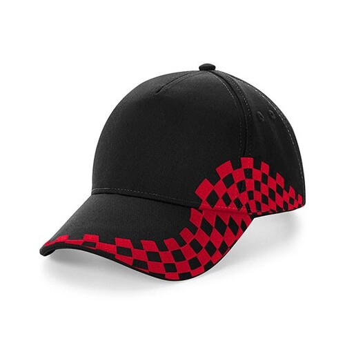 Beechfield Grand Prix Cap (Black, Classic Red, One Size)
