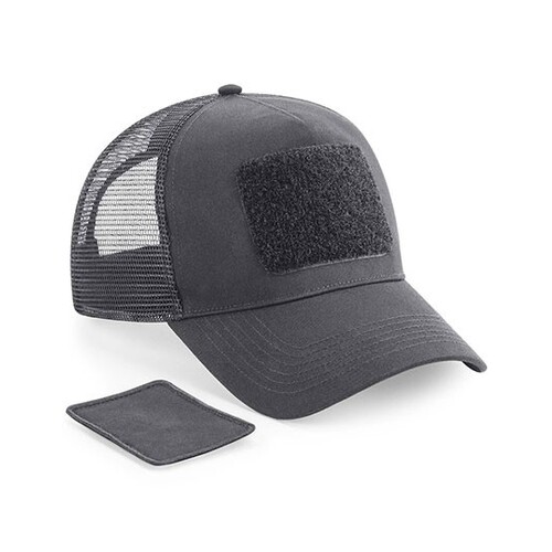 Beechfield Removable Patch Snapback Trucker (Graphite Grey, One Size)