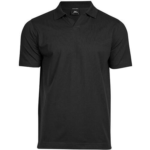 Tee Jays Luxury Stretch V-Neck Polo (Black, XXL)