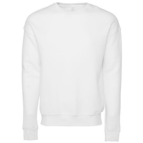 Canvas Unisex Sponge Fleece Drop Shoulder Sweatshirt (DTG White, L)