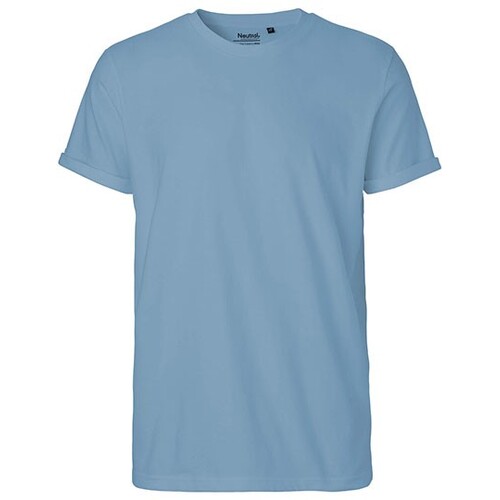 Tee-shirt neutre Roll Up Sleeve pour hommes (Dusty Indigo, 3XL)