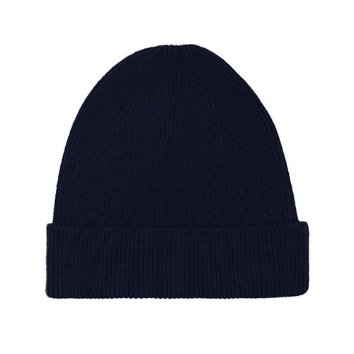 Neutral Beanie 1x1 Rib (Navy, One Size)