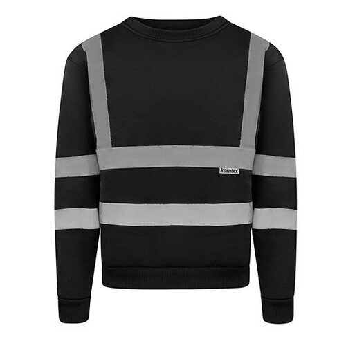 Korntex Hi-Vis Workwear Sweatshirt Limerick (Black, L)