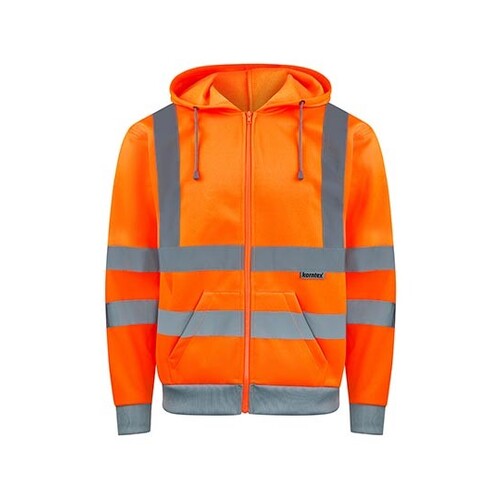 Korntex Hi-Vis Workwear Hooded Sweat-Jacket Galway (Signal Orange, M)