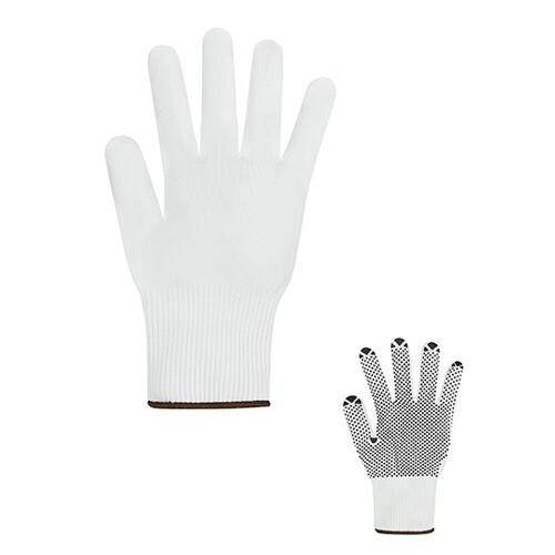 Korntex Finely Knitted Working Gloves Konya (White, Black, 8)