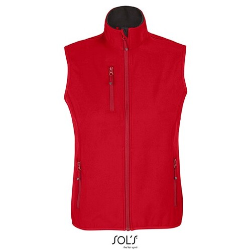 SOL'S Donna Falcon Zipped Softshell Bodywarmer (Pepper Red, S)