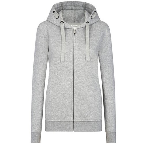 HRM Women's Premium Hooded Jacket (Grey Melange, L)