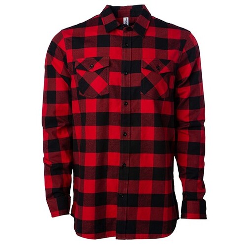Independent Unisex Flannel Shirt (Red, Black, S)