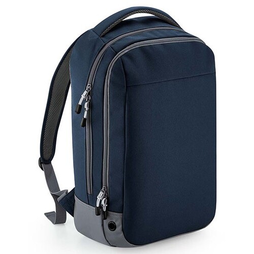 BagBase Athleisure Sports Backpack (French Navy, Grey, 30 x 50 x 18 cm)