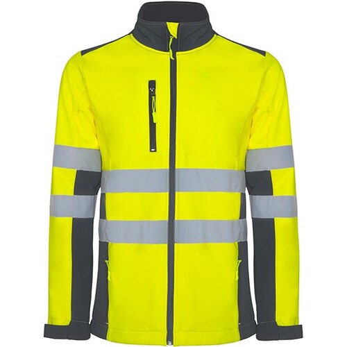 Veste Roly Workwear Antares Soft Shell (Lead 23, Fluor Yellow 221, 4XL)