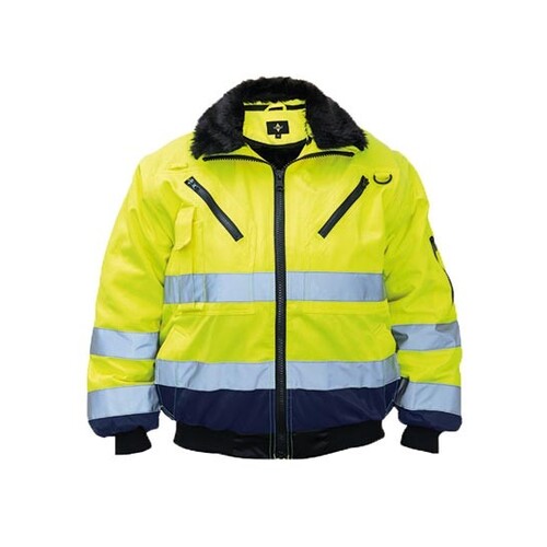 Korntex Robust 4-in-1 Hi-Vis Pilot Jacket Oslo (Signal Yellow, Navy, M)