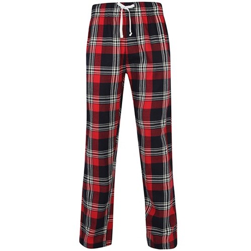 SF Men Men's Tartan Lounge Pants (Red-Navy Check, 3XL)