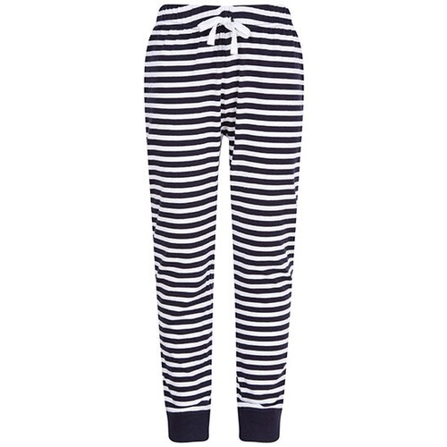 SF Minni - Pantaloni da salotto con polsini per bambini (Navy, White Stripes, 13 years)