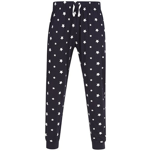 SF Men Unisex Cuffed Lounge Pants (Navy, White Stars, S)