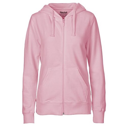 Sudadera con capucha y cremallera Neutral para mujer (rosa claro, L)