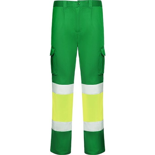 Roly Workwear Trousers Daily Stretch Hi-Viz (Garden Green 52, Fluor Yellow 221, 42)