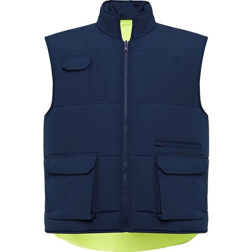 Roly Workwear Vest Persei (Navy Blue 55, Fluor Yellow 221, S)