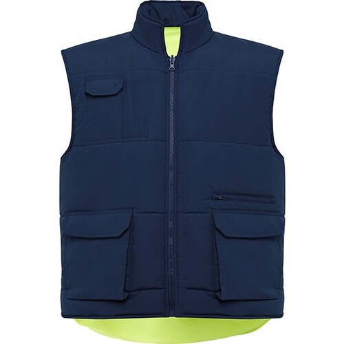 Roly Vestuario Laboral Chaleco Persei (Navy Blue 55, Fluor Yellow 221, S)