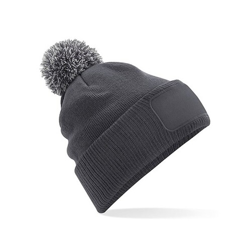 Beechfield Snowstar® Patch Beanie (Graphite Grey, Light Grey, One Size)