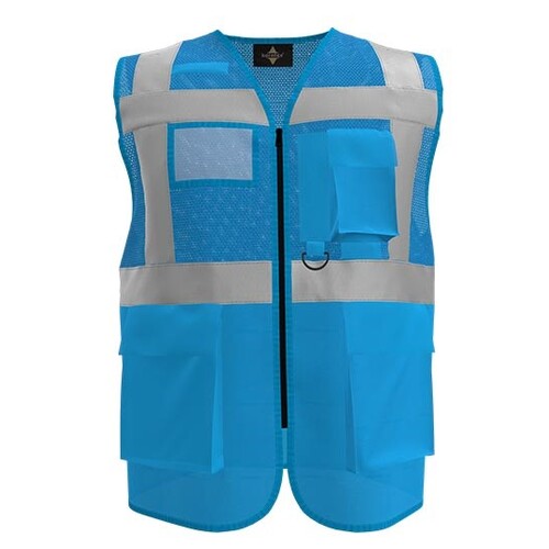 Korntex Multifuncional Hi-Vis Mesh Chaleco Atenas (Sky Blue, 5XL)