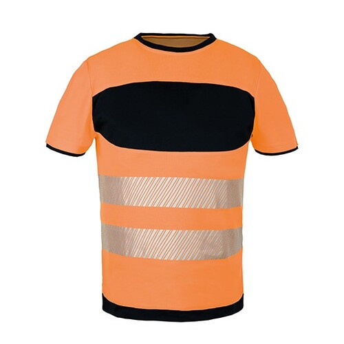 Korntex EOS Hi-Vis Workwear T-Shirt With Printing Area (Signal Orange, Black, XXL)
