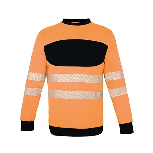 Korntex EOS Hi-Vis Workwear Sweatshirt With Printing Area (Signal Orange, Black, 3XL)