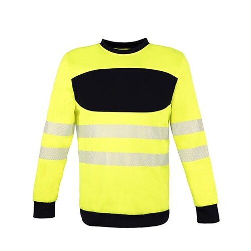 Korntex EOS Hi-Vis Workwear Sweatshirt With Printing Area (Signal Yellow, Black, XL)