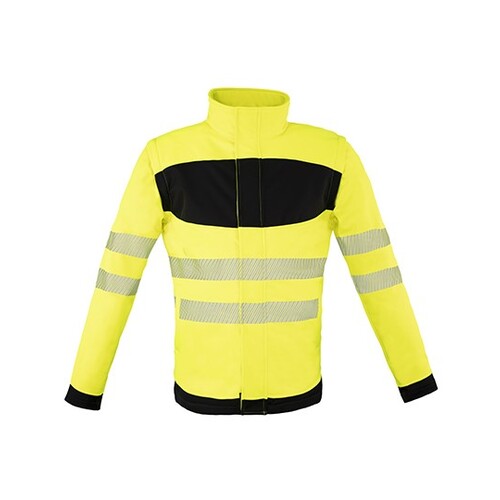 Korntex EOS Hi-Vis Workwear Softshell Jacket With Printing Area (Signal Yellow, Black, 3XL)