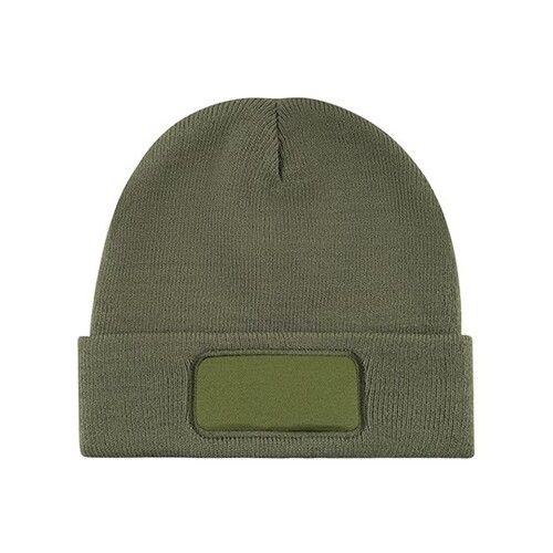 Bonnet tricoté L-merch avec patch (Olive Green, One Size)