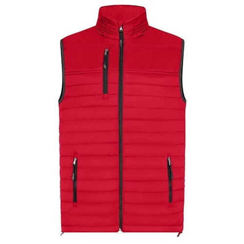 HRM Men´s Hooded Performance Body Warmer (Red, 3XL)