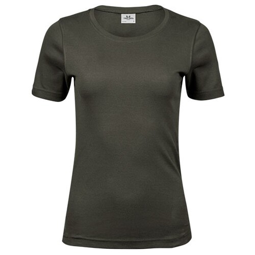 Tee Jays Women's Interlock Tee (Deep Green, M)