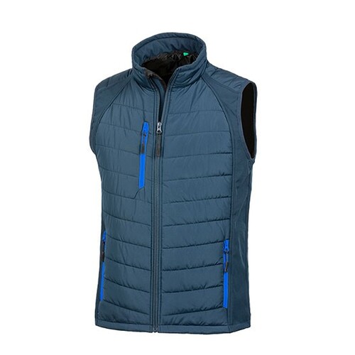 Result Genuine Recycled Recycled Compass Padded Softshell Gilet (Navy, Royal, L)