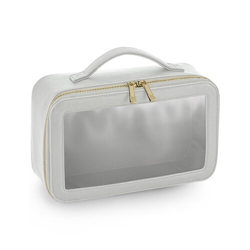 BagBase Boutique Estuche de viaje con ventana transparente (Soft Grey, 26 x 16 x 9 cm)