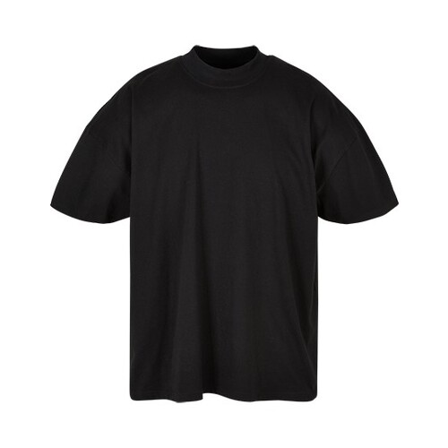 Build Your Brand Men's Oversized Mock Neck Tee (Black, L)