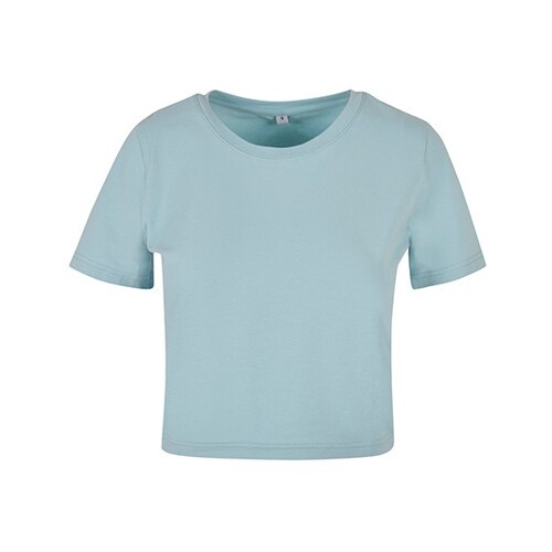 Build Your Brand Ladies' Cropped Tee (Ocean Blue, L)