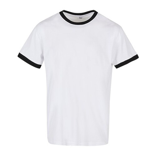 Build Your Brand Basic Camiseta de manga corta para hombre (White, Black, XXL)