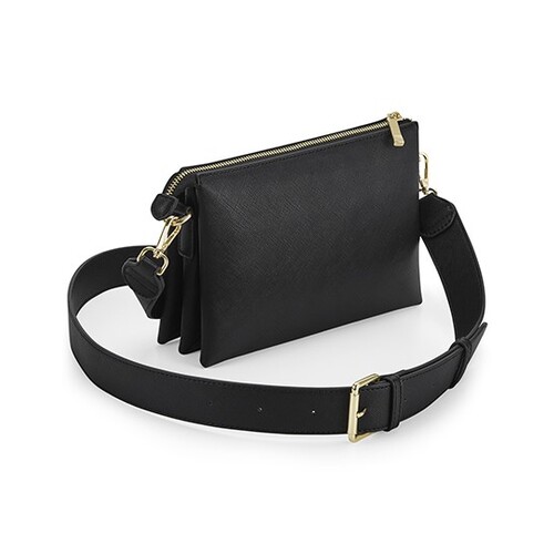 BagBase Boutique Soft Cross Body Bag (Black, 23 x 3,5 x 16 cm)