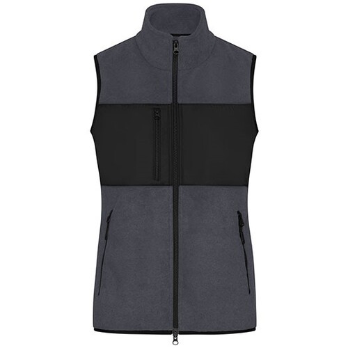 James&Nicholson Ladies´ Fleece Vest (Carbon, Black, M)