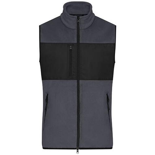 James&Nicholson Men´s Fleece Vest (Carbon, Black, M)