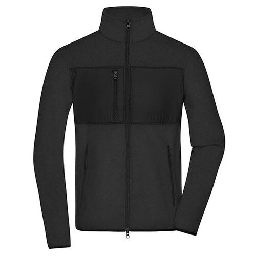 James&amp;Nicholson Men's Fleece Jacket (Black, Black, S)