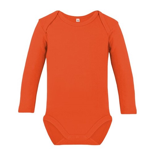 Link Kids Wear Organic Baby Bodysuit Long Sleeve Bailey 02 (Orange, 74-80)