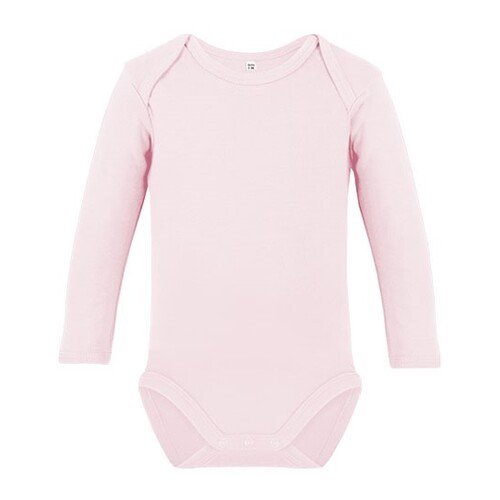 Link Kids Wear Organic Baby Bodysuit Long Sleeve Rebel 02 (Powder Pink, 50-56)