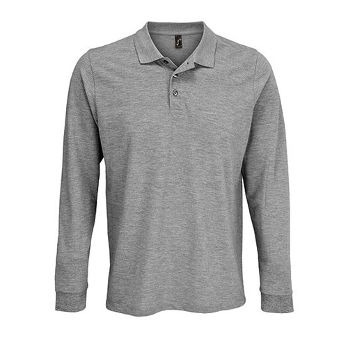 SOL'S Unisex Long Sleeve Polycotton Polo Shirt (Grey Melange, 5XL)