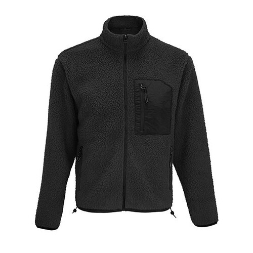 SOL'S Unisex Sherpa Jacket Fury (Carbon Grey, Black, XL)