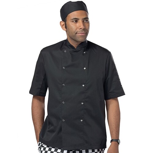 Dennys London Short Sleeve Snap Stud Fastening Jacket (Black, 3XL)