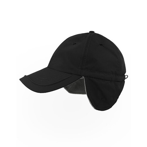 Atlantis Techno Flap Cap Recycled (Black, One Size)