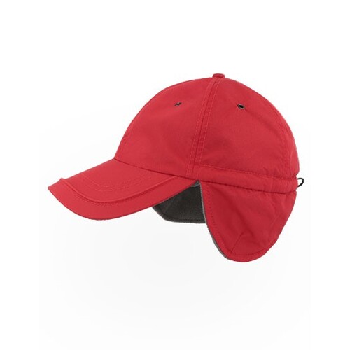 Atlantis Techno Flap Cap Recycled (Red, One Size)